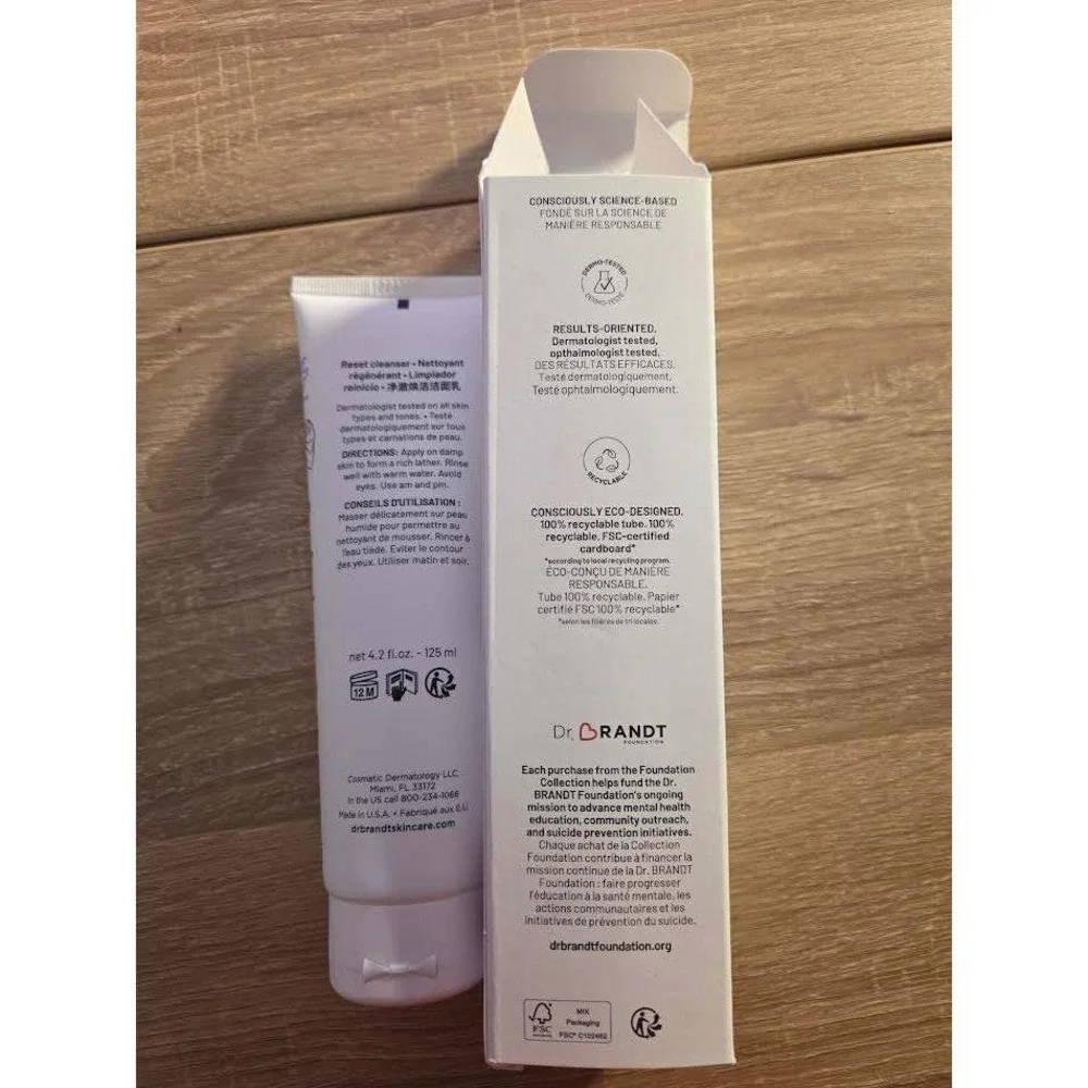 Dr Brandt Reset Cleanser Foundation Collection DeepCleansing Gel 4.2oz 125ml New
